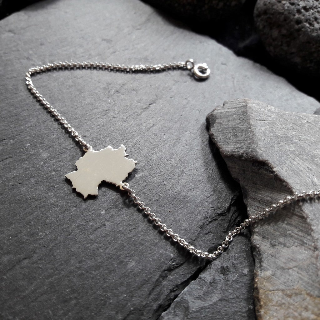 DEUTSCHLAND Landkarten-Armband aus 925er Silber