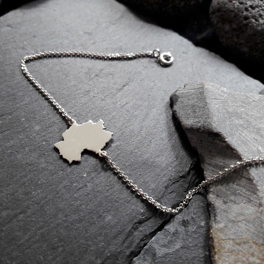 DEUTSCHLAND Landkarten-Armband aus 925er Silber