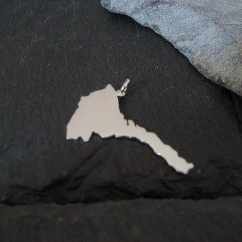 ERITREA Landkarten-Anhänger aus 925er Silber