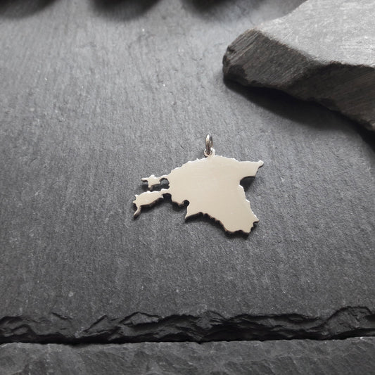 ESTLAND Landkarten-Anhänger aus 925er Silber