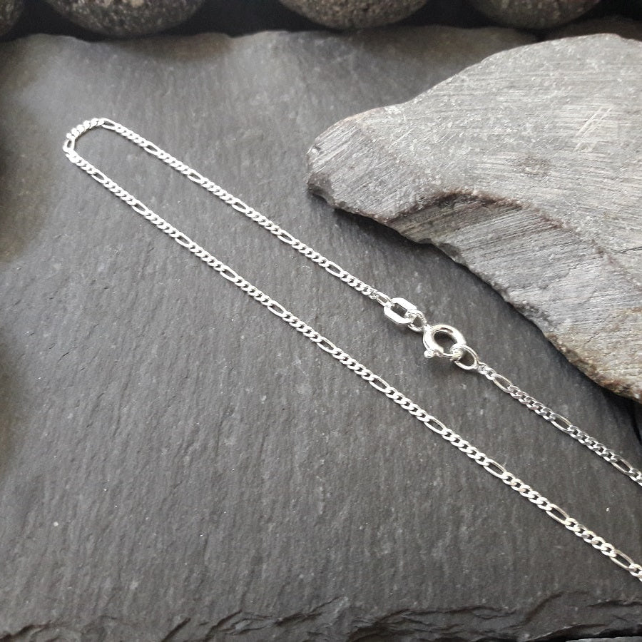 Halskette - 1,5 mm Figarokette aus 925er Silber