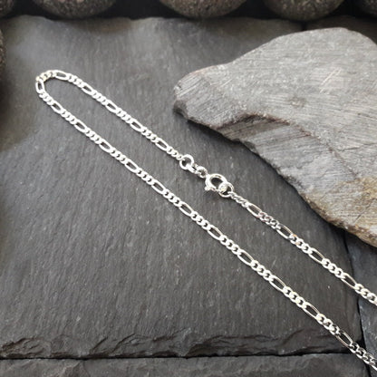 Halskette - 2,2 mm Figarokette aus 925er Silber