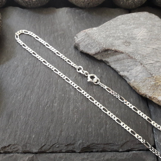 Halskette - 2,2 mm Figarokette aus 925er Silber