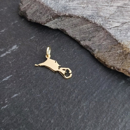 Zierliche Landkarten-Anhänger Ihrer Wahl aus 585er Gelbgold (LK20/14GG)