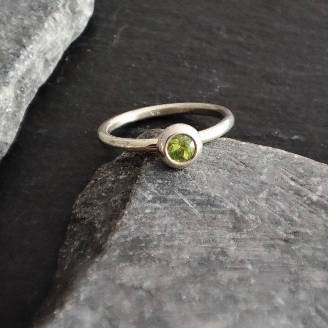 Silberring aus 925er Silber mit einem Edelstein Ihrer Wahl (SR2/E)