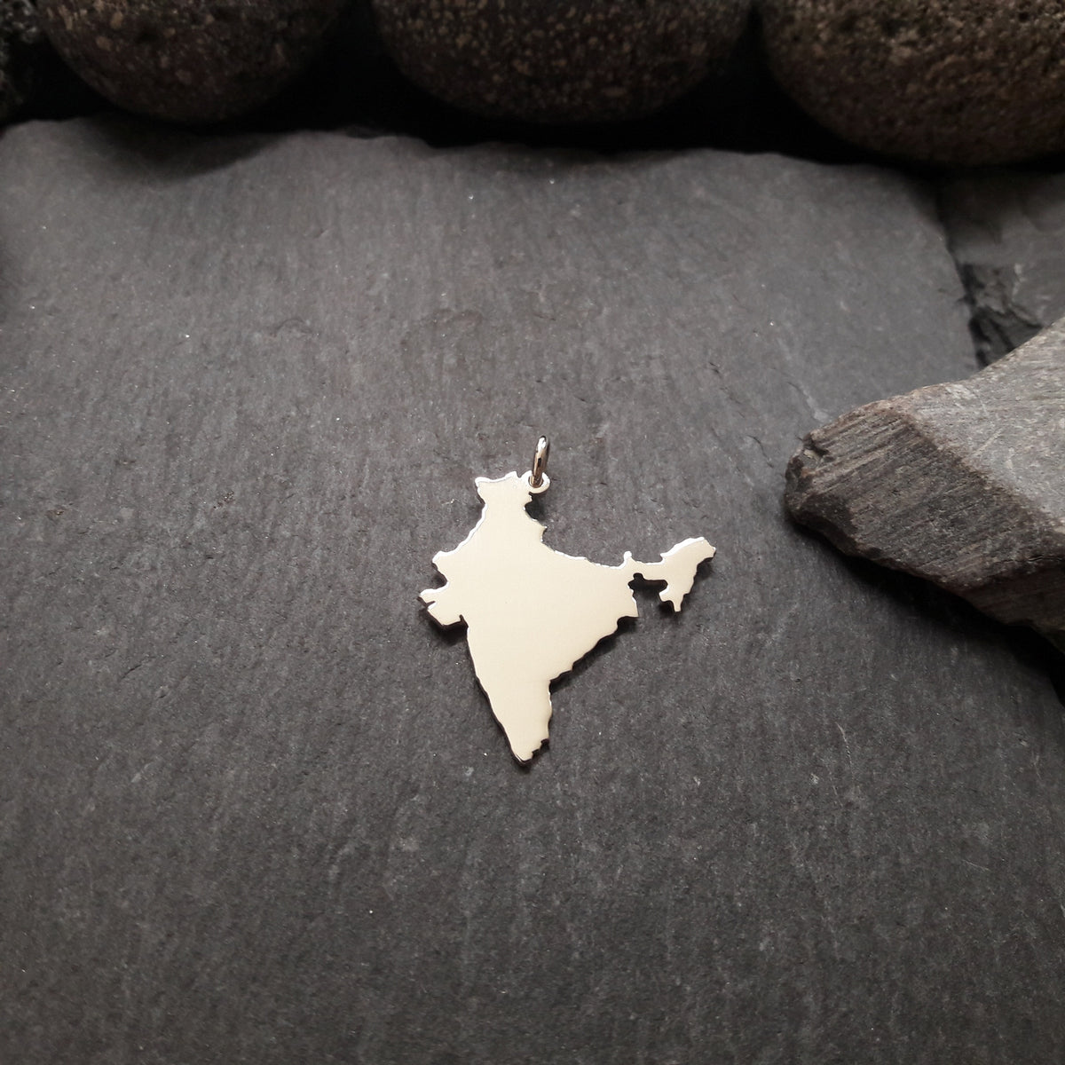INDIEN Landkarten-Anhänger aus 925er Silber
