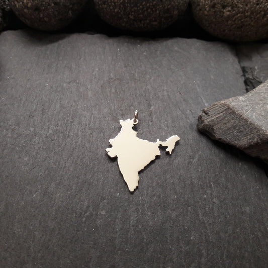 INDIEN Landkarten-Anhänger aus 925er Silber