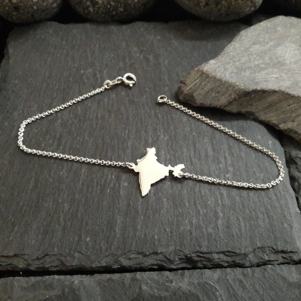 INDIEN Landkarten-Armband aus 925er Silber