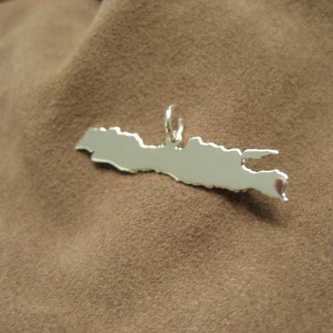 Java Landkarten-Anhänger aus 925er Silber