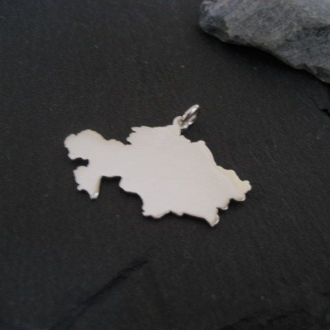 KASACHSTAN Landkarten-Anhänger aus 925er Silber