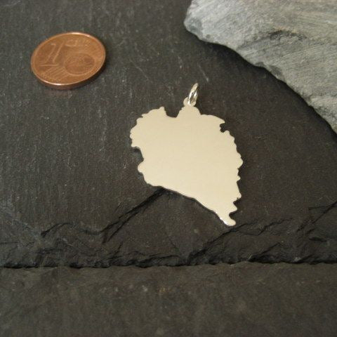 KO PHA-NGAN Landkarten-Anhänger aus 925er Silber