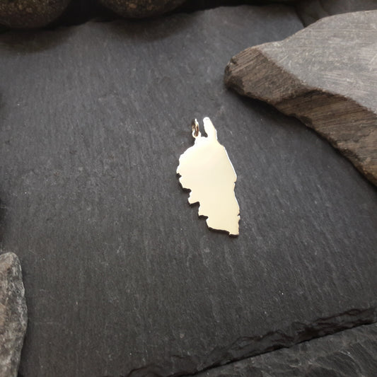 KORSIKA Landkarten-Anhänger aus 925er Silber