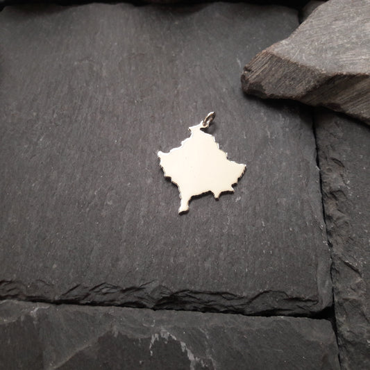 KOSOVO Landkarten-Anhänger aus 925er Silber