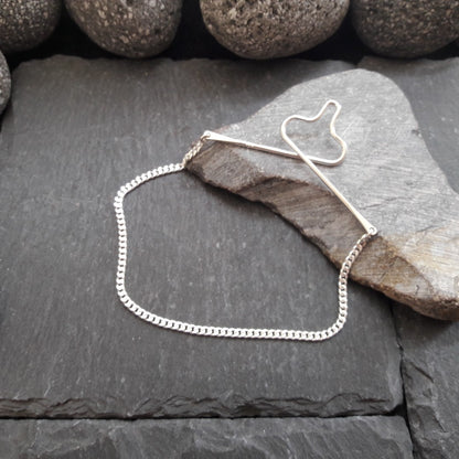 Krawattenkette aus 925er Silber - Schmuck für Krawatte mit 2,1 mm Panzerkette (KK03)