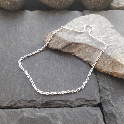 Krawattenkette aus 925er Silber - Schmuck für Krawatte mit 1,8 mm Ankerkette (KK04)