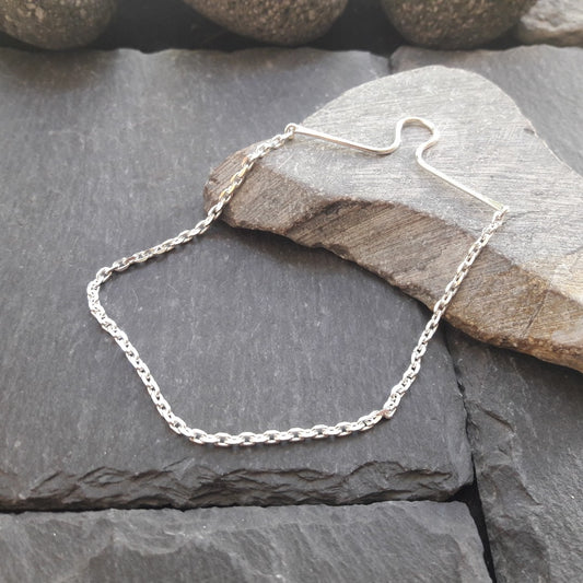 Krawattenkette aus 925er Silber - Schmuck für Krawatte mit 1,8 mm Ankerkette (KK04)