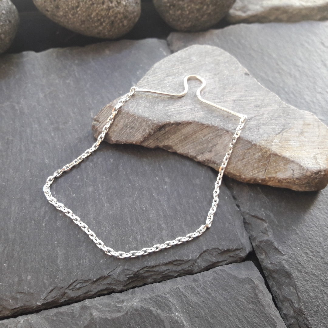 Krawattenkette aus 925er Silber - Schmuck für Krawatte mit 1,8 mm Ankerkette (KK04)