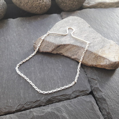 Krawattenkette aus 925er Silber - Schmuck für Krawatte mit 1,8 mm Ankerkette (KK04)