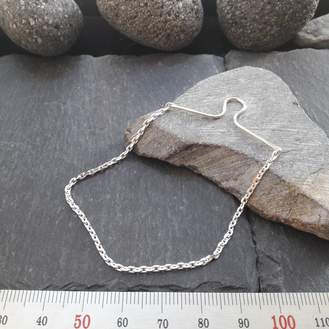 Krawattenkette aus 925er Silber - Schmuck für Krawatte mit 1,8 mm Ankerkette (KK04)