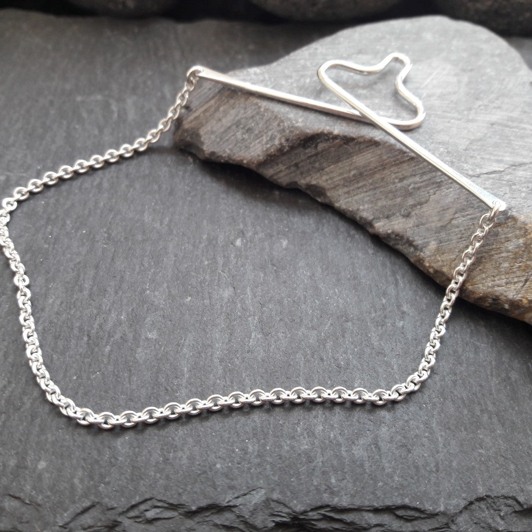 Krawattenkette aus 925er Silber - Schmuck für Krawatte mit 2,0 mm Ankerkette (KK05)
