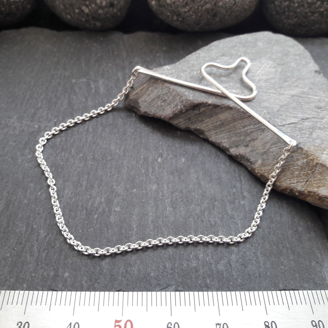 Krawattenkette aus 925er Silber - Schmuck für Krawatte mit 2,0 mm Ankerkette (KK05)