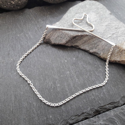 Krawattenkette aus 925er Silber - Schmuck für Krawatte mit 2,0 mm Ankerkette (KK05)