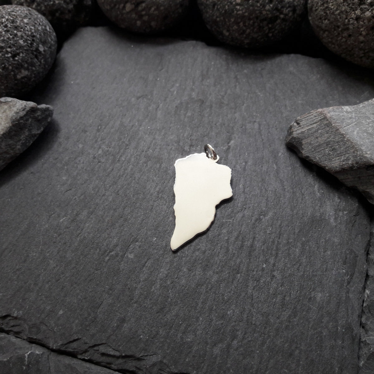 LA PALMA Landkarten-Anhänger aus 925er Silber