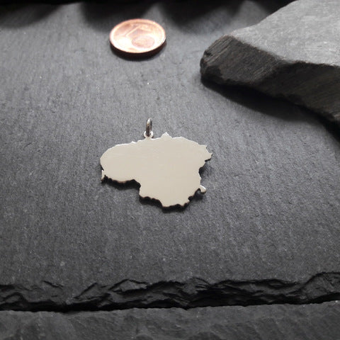 LITAUEN Landkarten-Anhänger aus 925er Silber