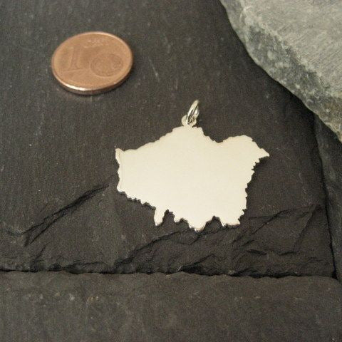 LONDON Landkarten-Anhänger aus 925er Silber