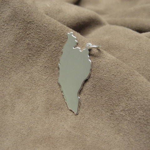 MALAYSIA WEST Landkarten-Anhänger aus 925er Silber