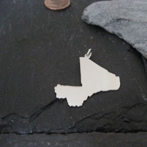 MALI Landkarten-Anhänger aus 925er Silber