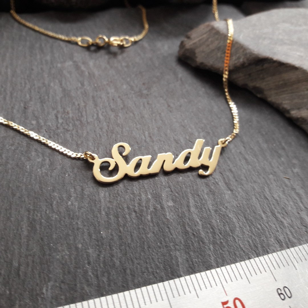 Personalisierte Namenskette mit Wunschname aus 333er Gelbgold (NK01/8GG)