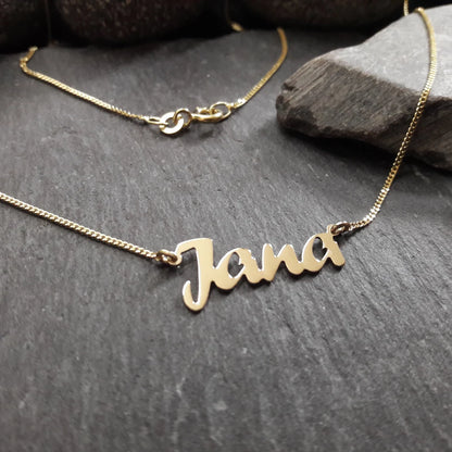 Personalisierte Namenskette mit Wunschname aus 333er Gelbgold (NK04/8GG)
