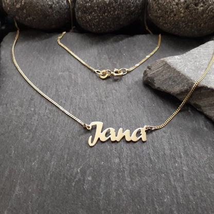 Personalisierte Namenskette mit Wunschname aus 333er Gelbgold (NK04/8GG)