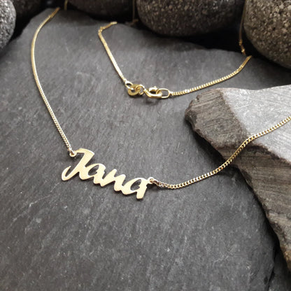 Personalisierte Namenskette mit Wunschname aus 333er Gelbgold (NK04/8GG)