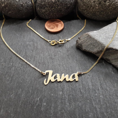Personalisierte Namenskette mit Wunschname aus 333er Gelbgold (NK04/8GG)