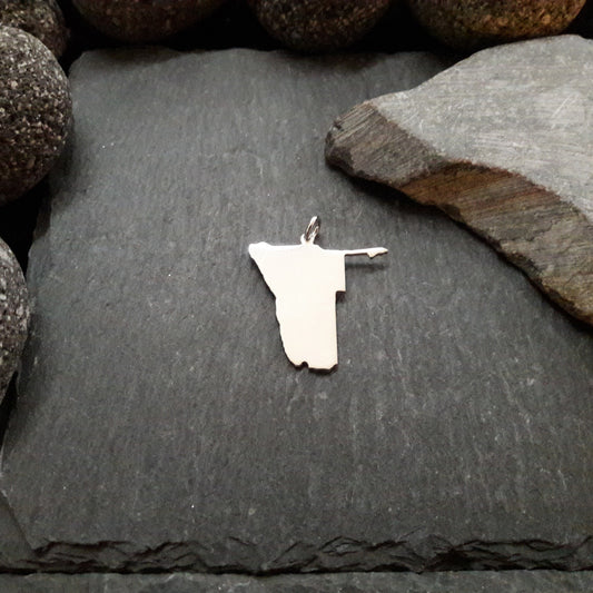 NAMIBIA Landkarten-Anhänger aus 925er Silber