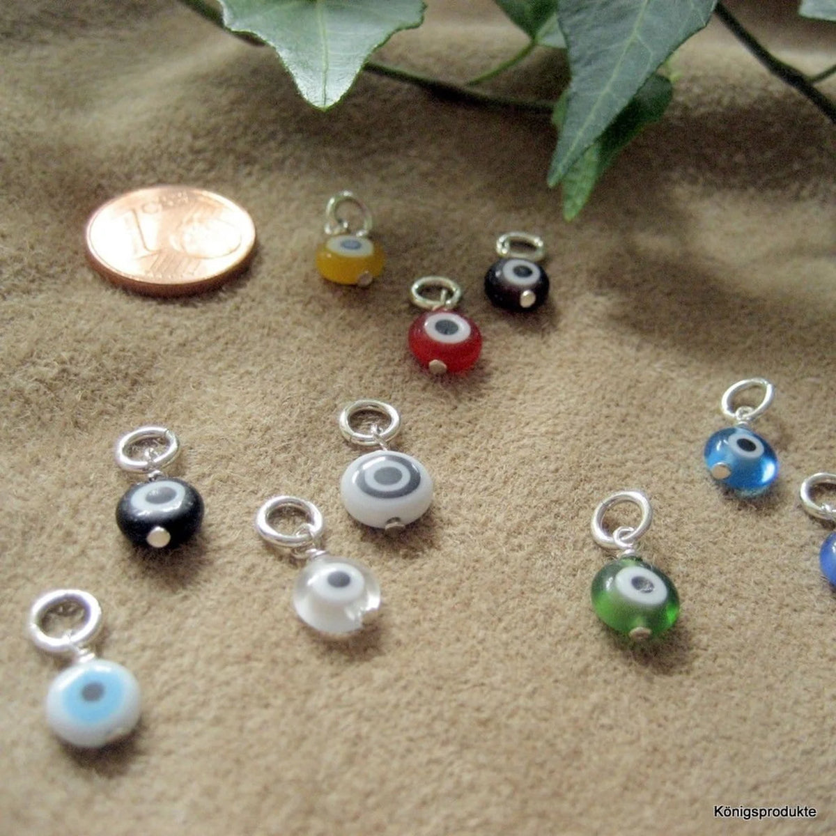 Glücksauge-Anhänger aus 925er Silber mit Glasperle