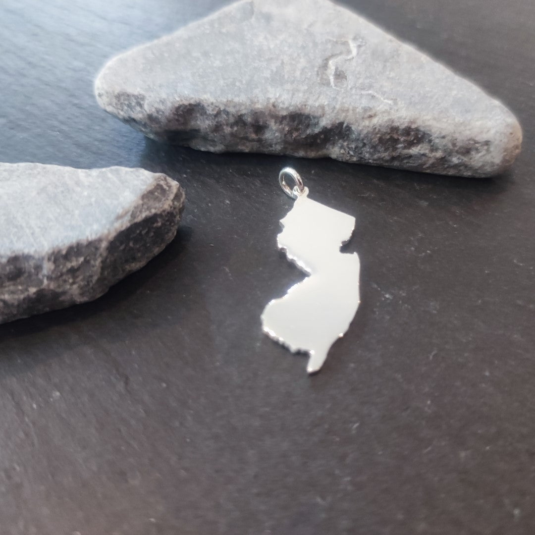 NEW JERSEY Landkarten-Anhänger aus 925er Silber