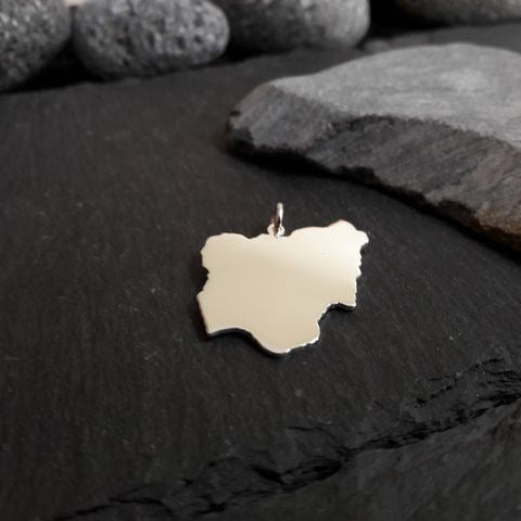 NIGERIA Landkarten-Anhänger aus 925er Silber