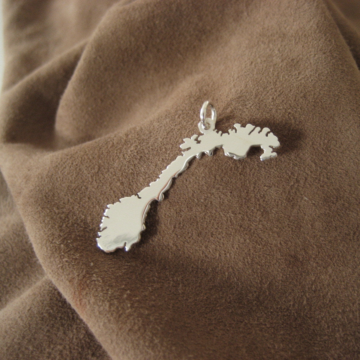 NORWEGEN Landkarten-Anhänger aus 925er Silber
