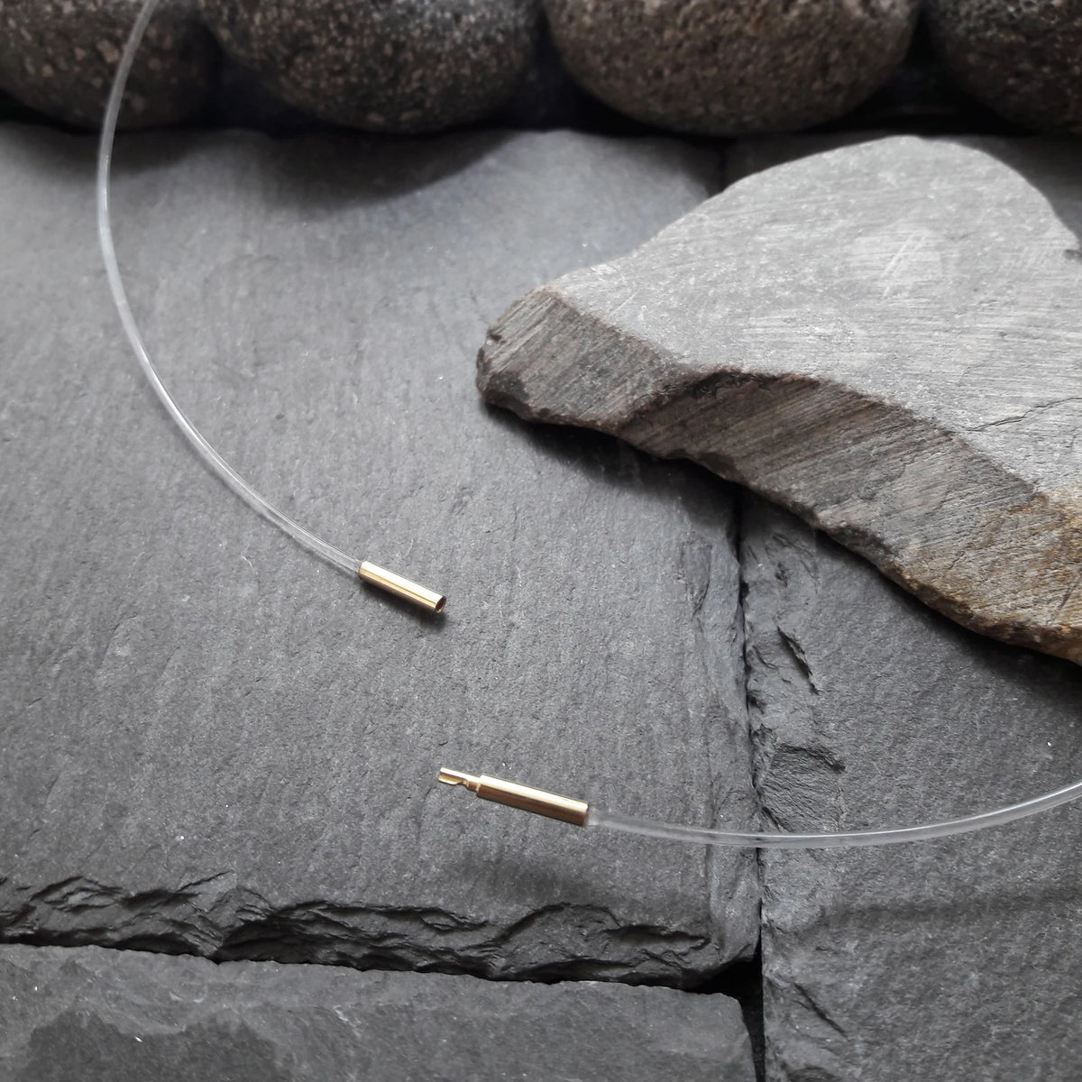 1 mm Nylonkette mit Gelbgold Bajonettverschluss