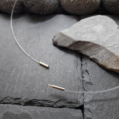 1 mm Nylonkette mit Gelbgold Bajonettverschluss