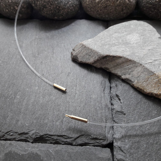 1 mm Nylonkette mit Gelbgold Bajonettverschluss