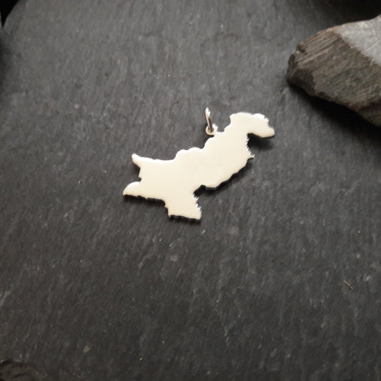 PAKISTAN Landkarten-Anhänger aus 925er Silber