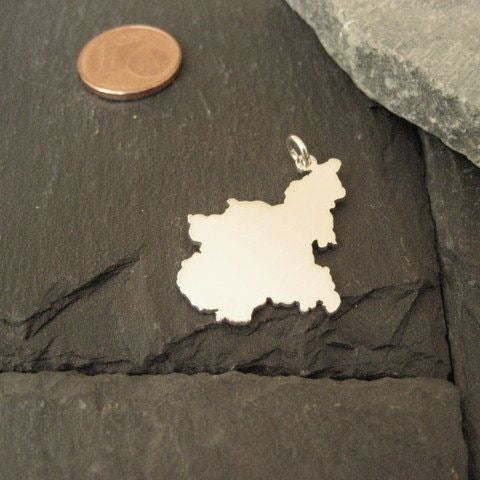 PIEMONT Landkarten-Anhänger aus 925er Silber