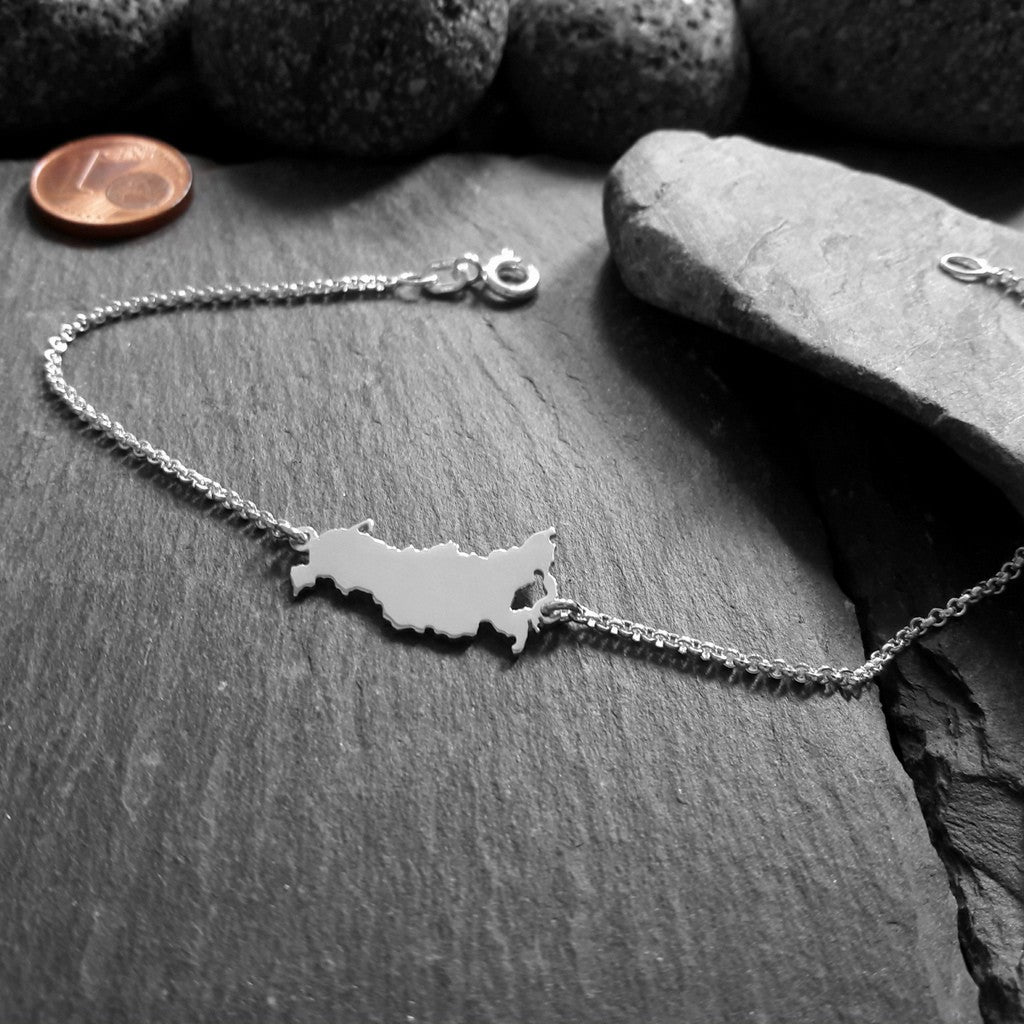 RUSSLAND Landkarten-Armband aus 925er Silber
