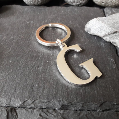 Schlüsselanhänger mit einem Großbuchstaben aus 925er Silber (SA01)