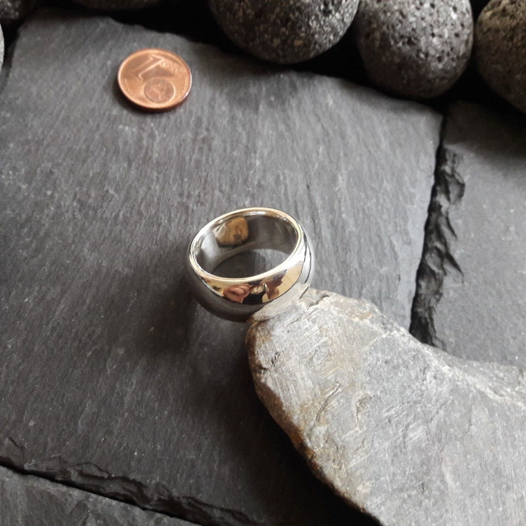 Massiv bombierter Silberring aus 925er Silber, 10 mm Breit - 3,0 mm Stark (SR10B/3,0)