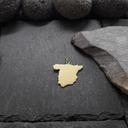 SPANIEN Landkarten-Anhänger aus 333er Gelbgold
